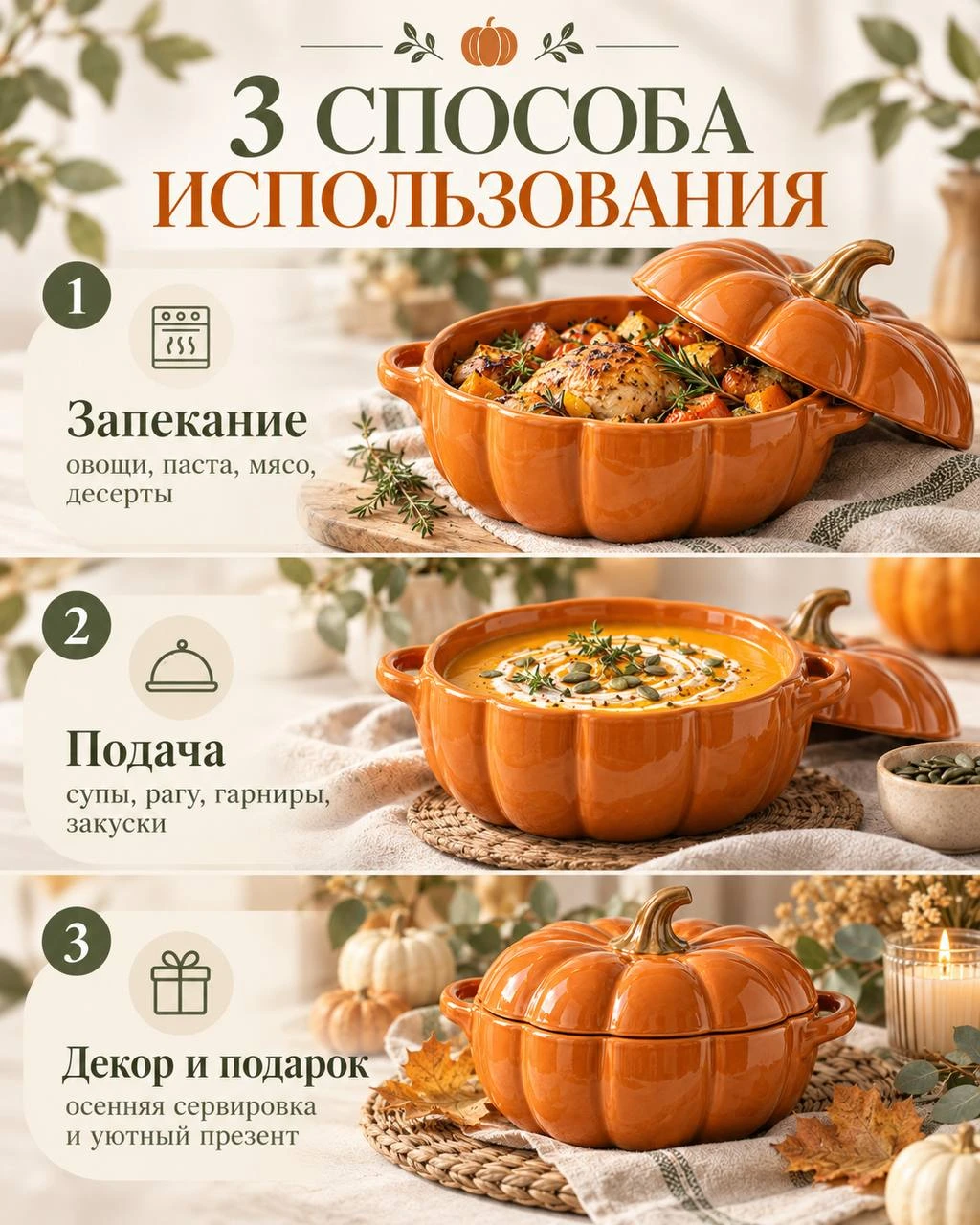 Pumpkin Dish — Three Ways to Use It