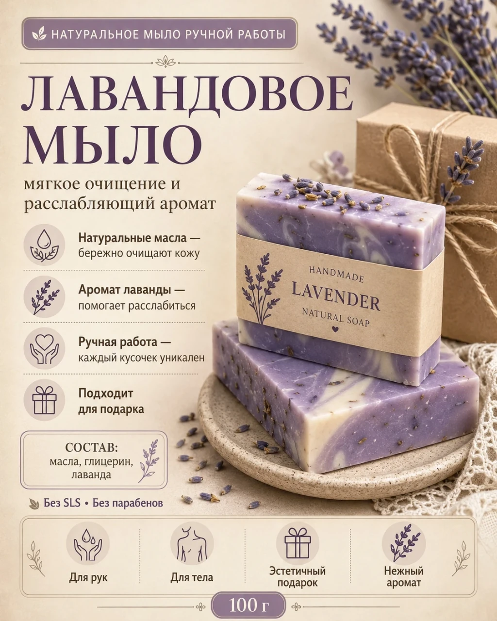 Product card design — Lavender Soap — Product Card