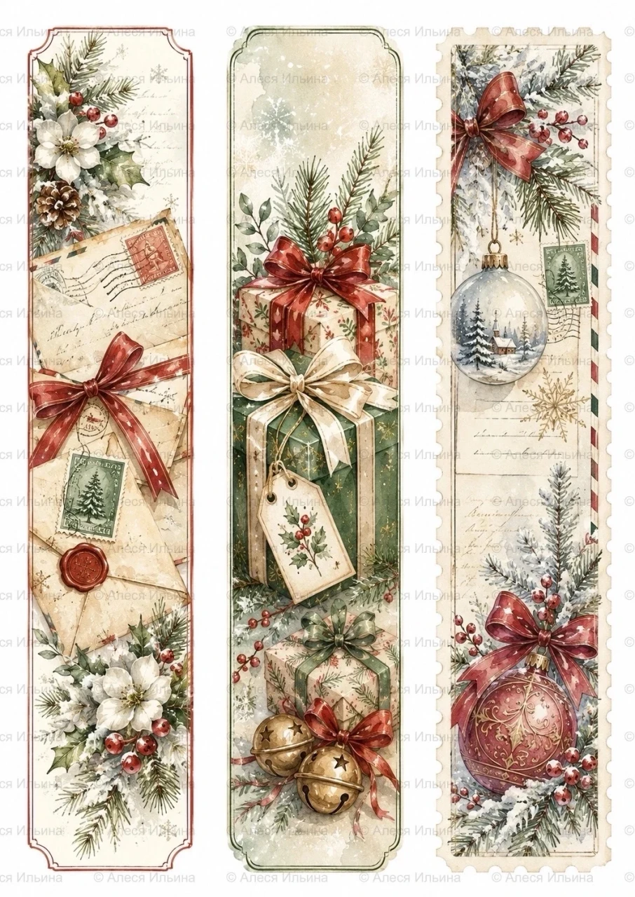 Bookmark collection — Christmas Postcards