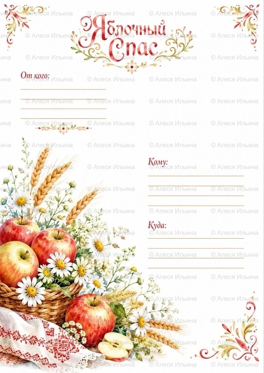 Envelope design — Apple Spas — Apples & Daisies