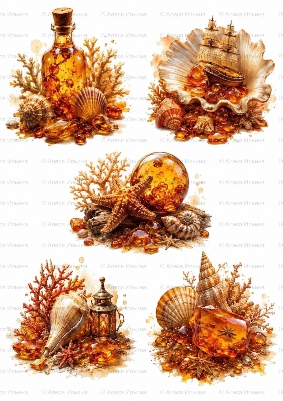 Sticker collection — Amber Sea Treasures II