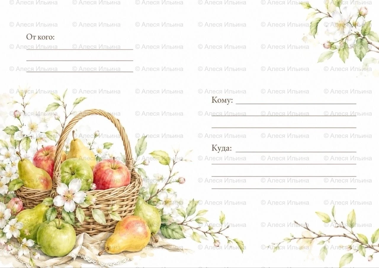 Envelope design — Apple & Pear Basket