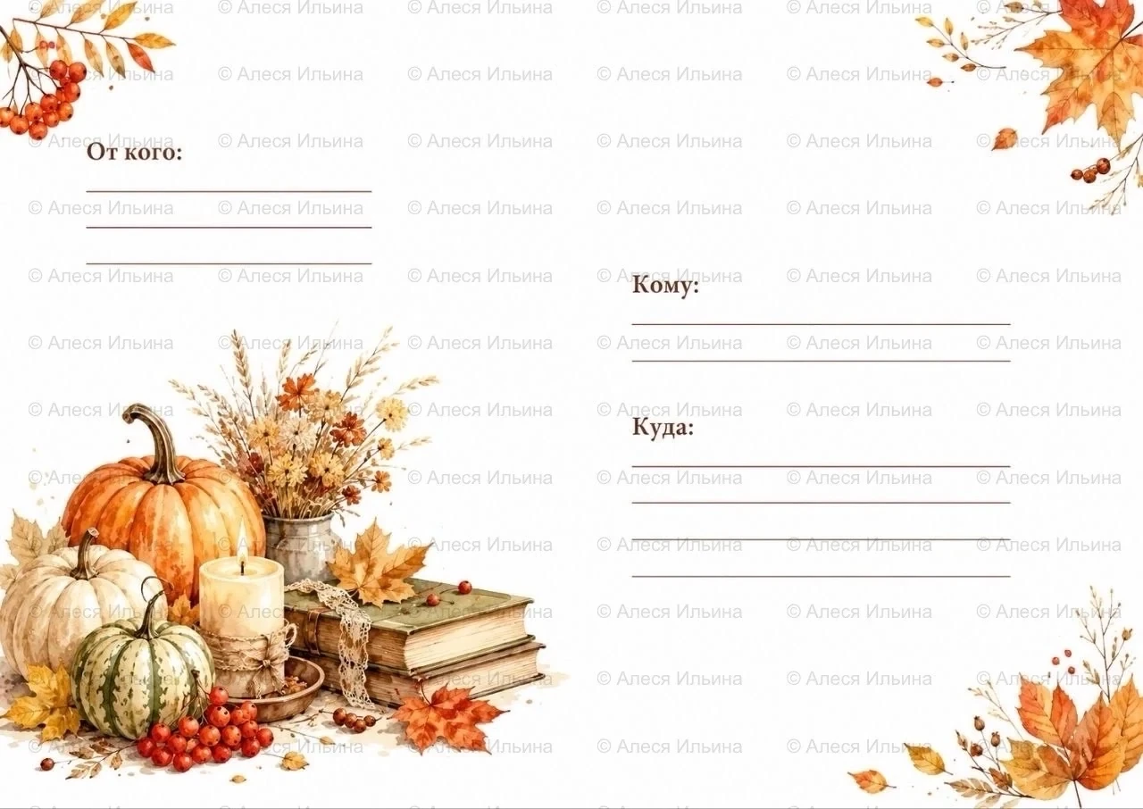 Envelope design — Autumn Pumpkins
