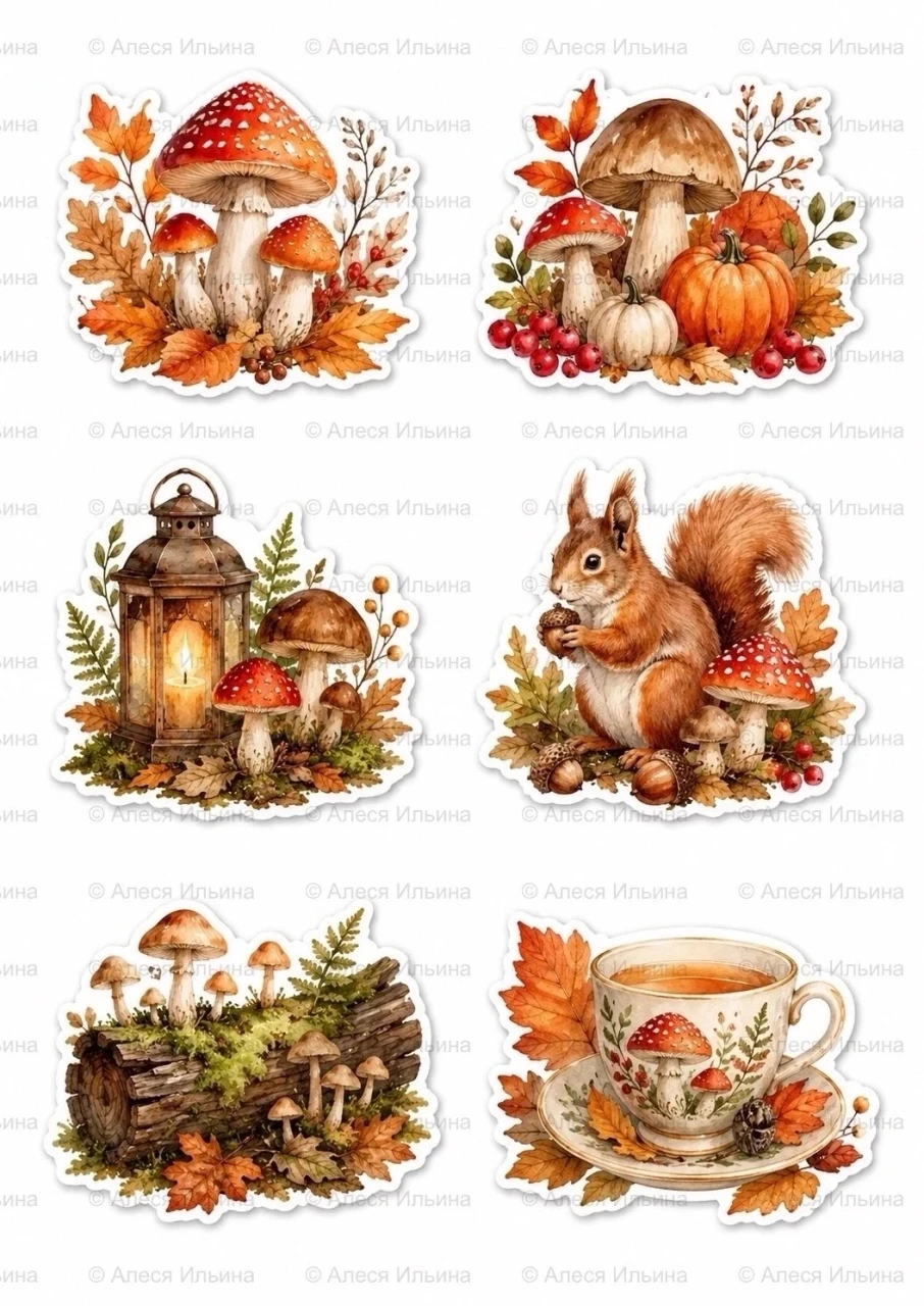 Sticker collection — Autumn Woodland