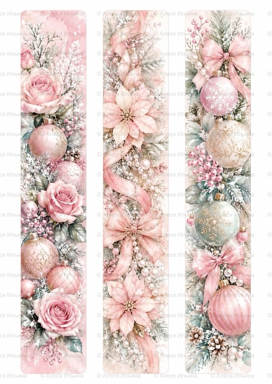 Bookmark collection — Pink Christmas