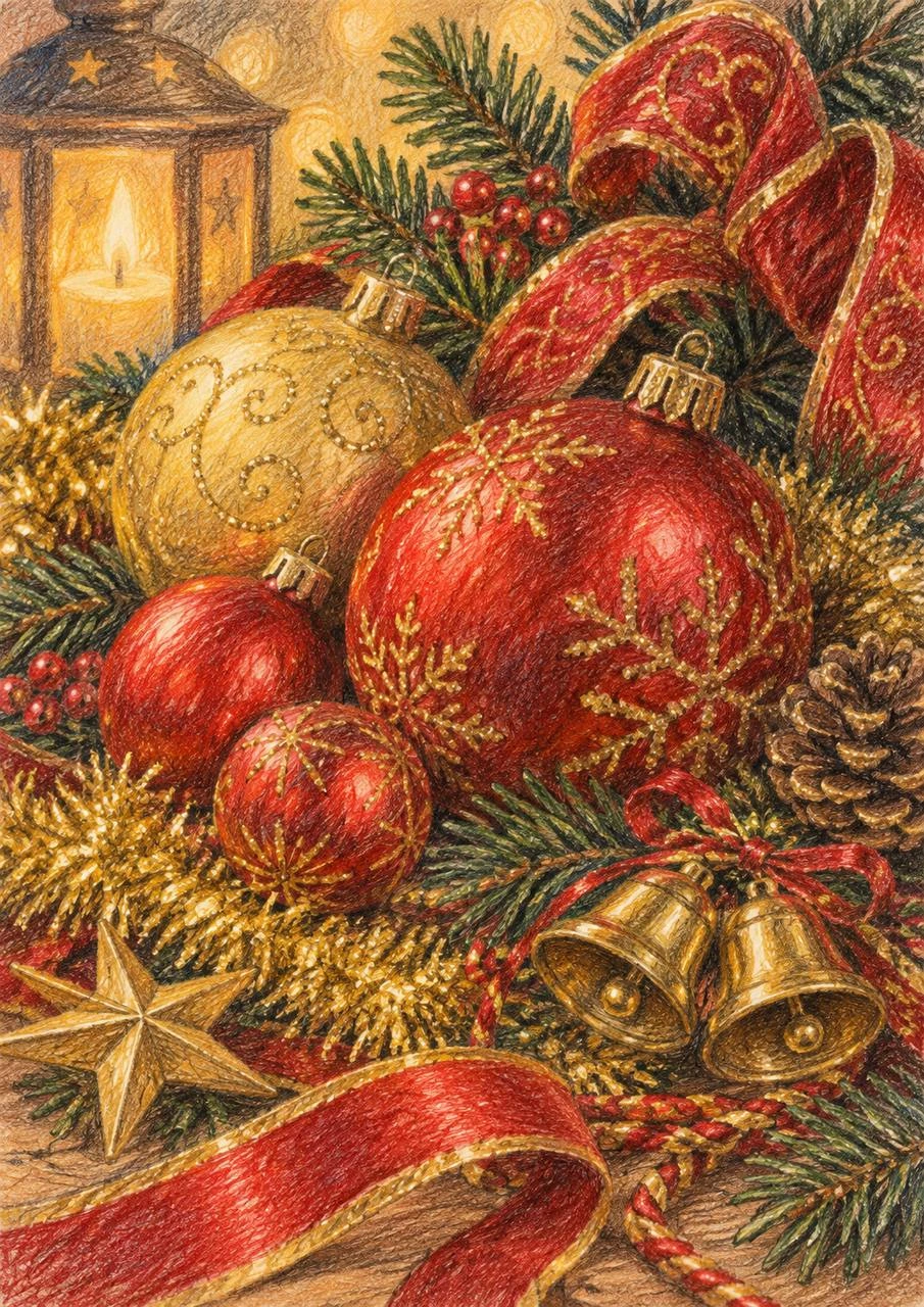 Red and Gold Christmas Decorations